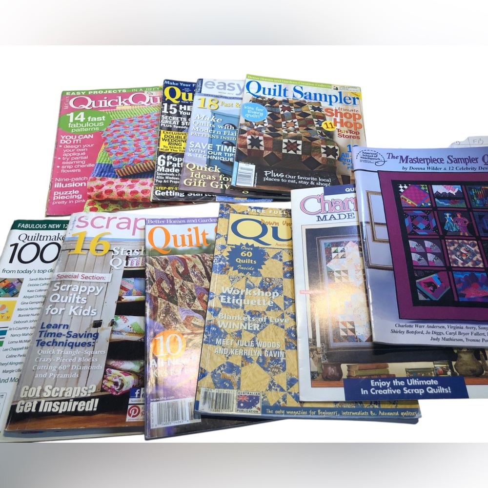 Lot of 10 Quilting Magazines Pattern Books Quilt Sampler 100 blocks
